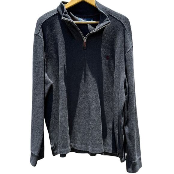 Polo Ralph Lauren Quarter Zip Gray sweater Mens XL - Picture 1 of 5